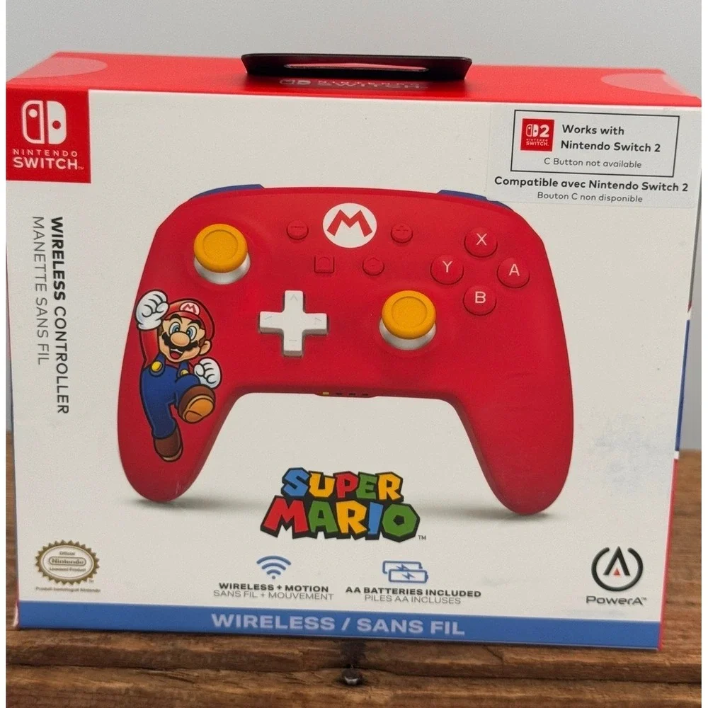 PowerA Super Mario Wireless Controller for Nintendo Switch 2 Lite Mario Joy Red
